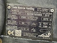 2017 linde e25-01 2500kg lepelversteller vorkheftruck accu 2021 - afbeelding 15 van  22