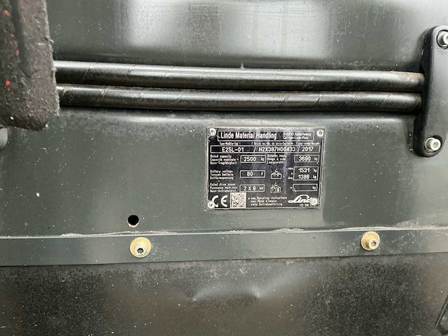 2017 linde e25l-01 vorkheftruck - afbeelding 10 van  21
