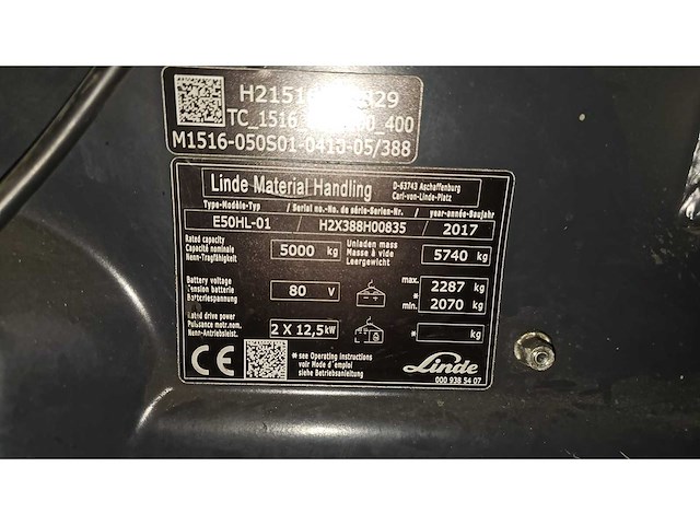 2017 linde e50hl 5000kg vorkheftruck bomvol met opties - afbeelding 18 van  25