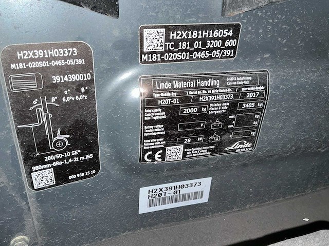 2017 linde h20 vorkheftruck - afbeelding 14 van  21