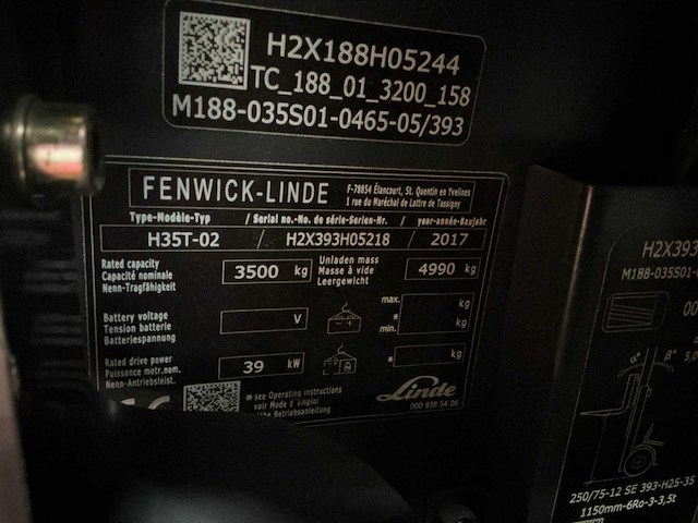 2017 linde h35t vorkheftruck - afbeelding 3 van  78