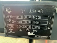 2017 linde l14 ap stapelaar - afbeelding 9 van  13