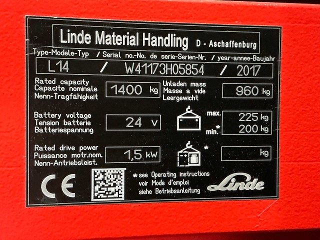 2017 linde l14 stapelaar - afbeelding 7 van  9