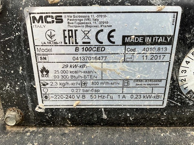 2017 mcs b 100ced heater - afbeelding 3 van  11