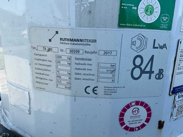 2017 mercedes-benz sprinter 314 2.2 cdi 366 ruthmann tb290 autohoogwerker - afbeelding 14 van  36