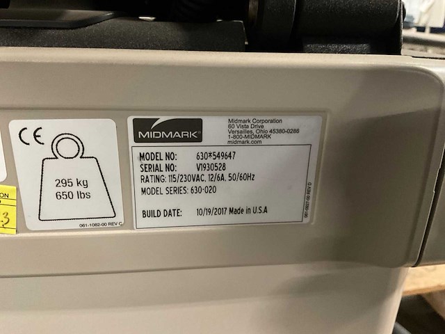 2017 midmark 630 onderzoekstoel - afbeelding 9 van  9