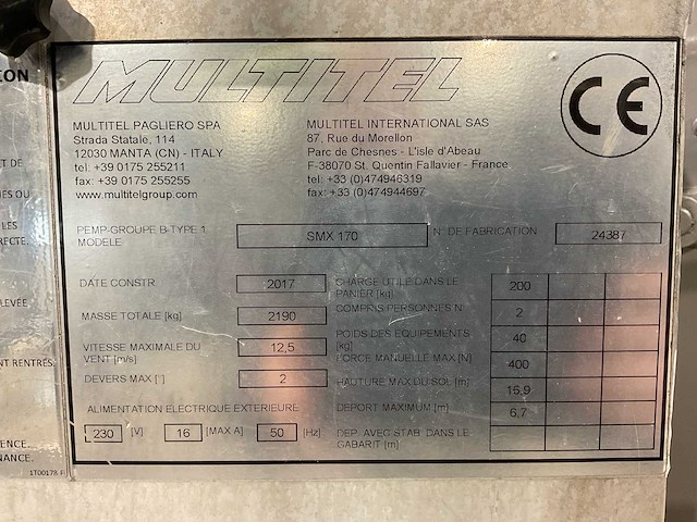 2017 multitel smx 170 hybride spinhoogwerker - afbeelding 25 van  31