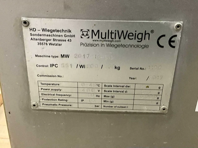 2017 multiweigh mw2017-14-6.0 multihead weger - afbeelding 2 van  11