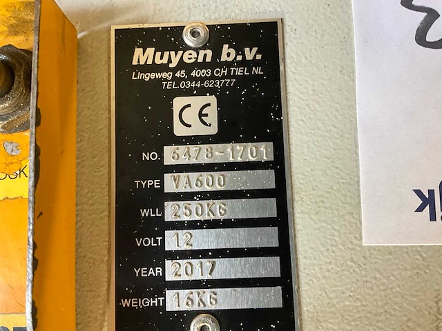 2017 muyen va600 vacuümheffer - afbeelding 6 van  6