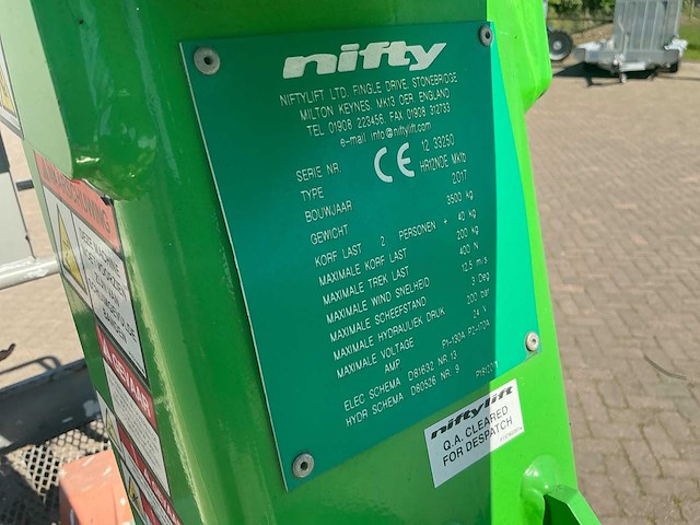 2017 nifty hr12nde mk1b hoogwerker - afbeelding 8 van  14