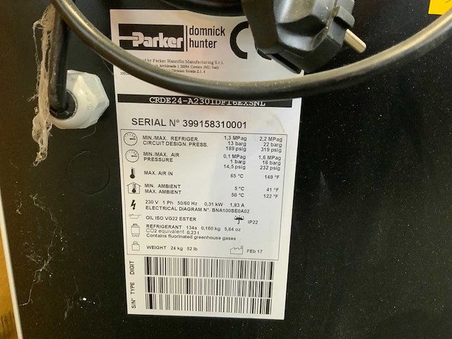 2017 parker domnick hunter crde24-a2301df1 6exsnl persluchtdroger (2x) - afbeelding 4 van  5