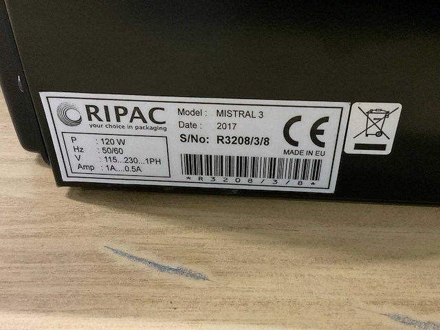 2017 ripac mistral 3 luchtkussen machine - afbeelding 5 van  5
