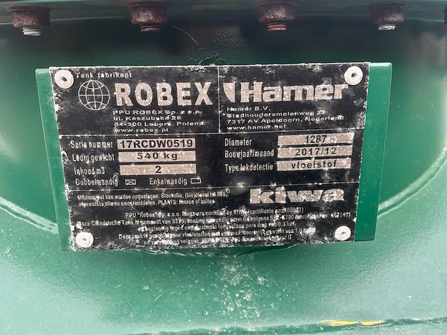2017 robex hamer dieseltank met pius cube56 pomp - afbeelding 10 van  10