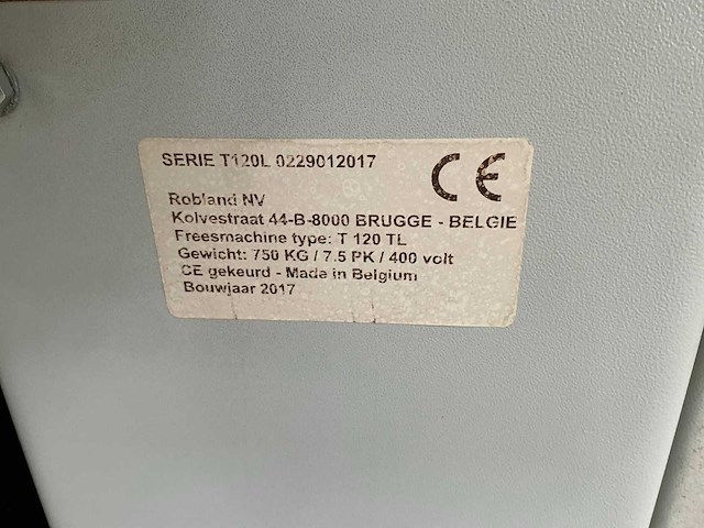 2017 robland t120tl 1 assige freesbank - afbeelding 3 van  7