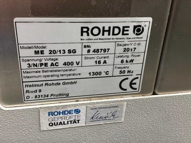 2017 rohde me 20/13 sg laboratoriumoven - afbeelding 3 van  3