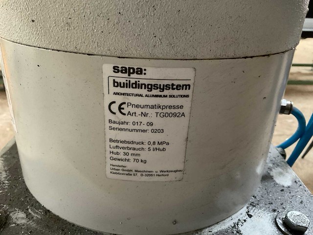 2017 sapa building system tg0092a pneumatische aluminium profielen pers - afbeelding 20 van  21