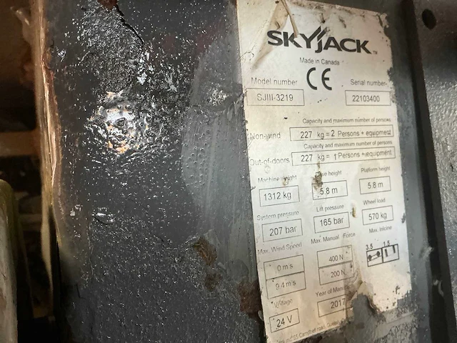 2017 skyjack sjiii3219 hoogwerker - afbeelding 8 van  8