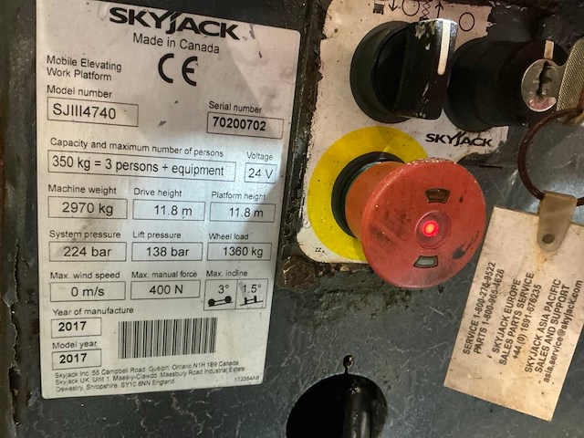 2017 skyjack sjiii4740 hoogwerker - afbeelding 4 van  12