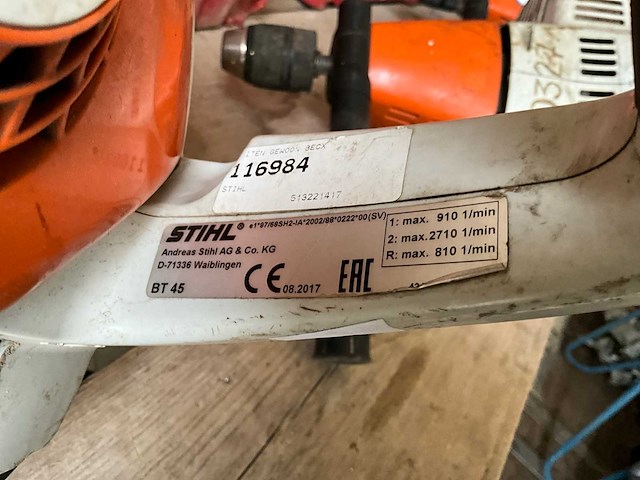 2017 stihl bt45 benzine boormachine - afbeelding 3 van  5