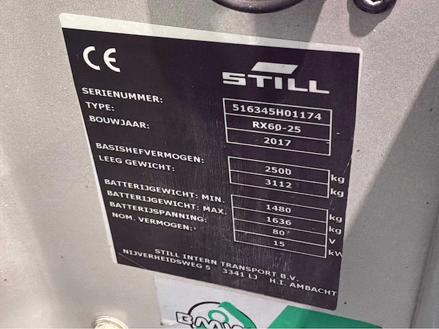 2017 still rx 60-25 2500kg vorkheftruck - afbeelding 10 van  18