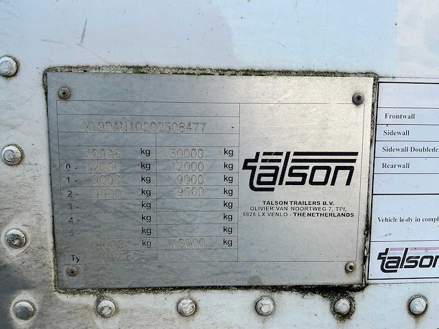 2017 talson f1227 oplegger - afbeelding 11 van  31