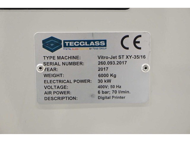 2017 tecglass vitro-jet st xy-35/16 polyimide printer (c) - afbeelding 4 van  20