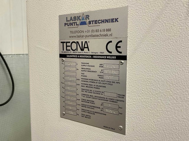 2017 tecna 4640n puntlasmachine - afbeelding 9 van  9