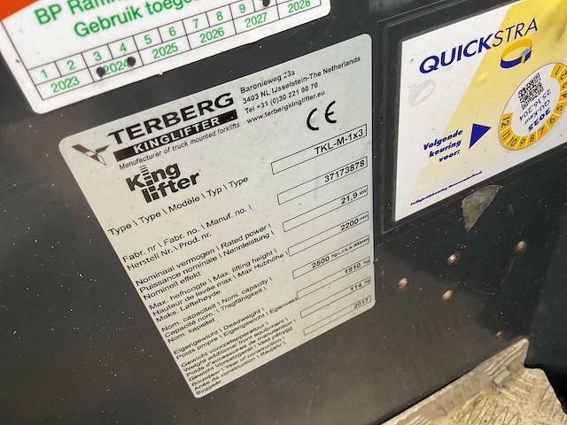2017 terberg king lifter tkl-m-1x3 meeneemheftruck - afbeelding 12 van  12
