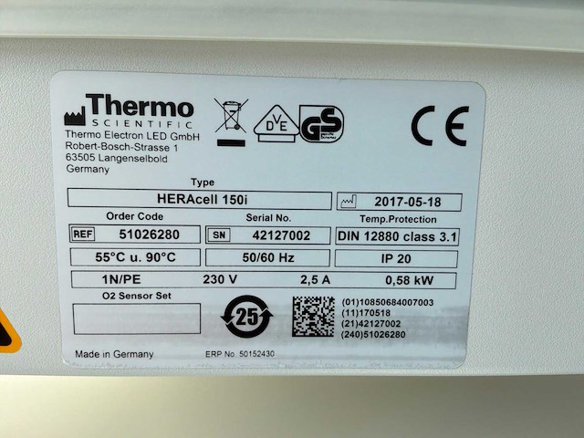 2017 thermo scientific heracell 150i gp laboratorium co2-incubator (2x) - afbeelding 10 van  11
