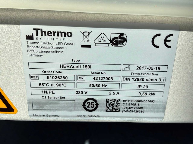 2017 thermo scientific heracell 150i gp laboratorium co2-incubator (2x) - afbeelding 11 van  11