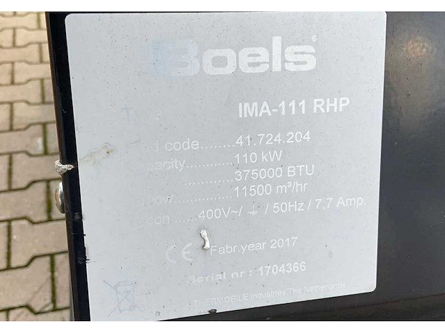 2017 thermobile ima-111 rhp industriële heater / event heater / hetelucht turbine - afbeelding 4 van  12