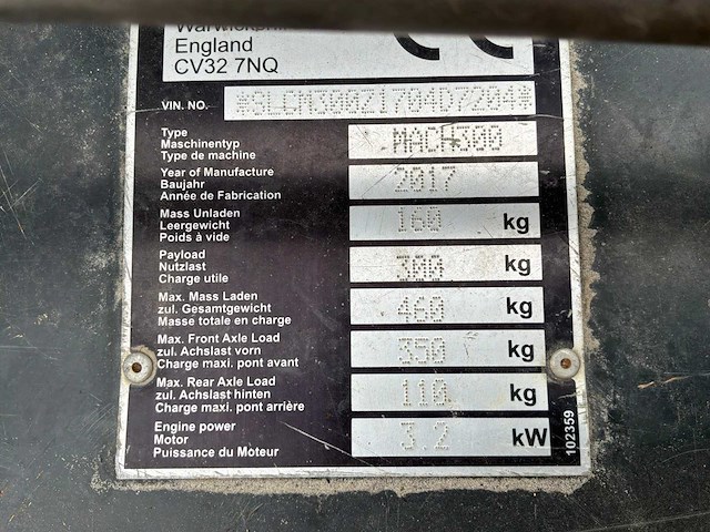 2017 thwaites mach 300 compacte motorkruiwagen / minidumper - afbeelding 4 van  11