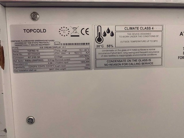 2017 topcold ice cream display k-1 koelvitrine - afbeelding 6 van  6