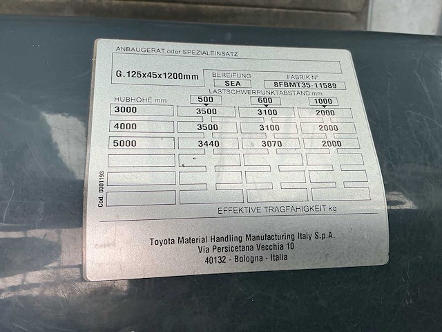 2017 toyota 8fbmt35 vorkheftruck - afbeelding 38 van  39