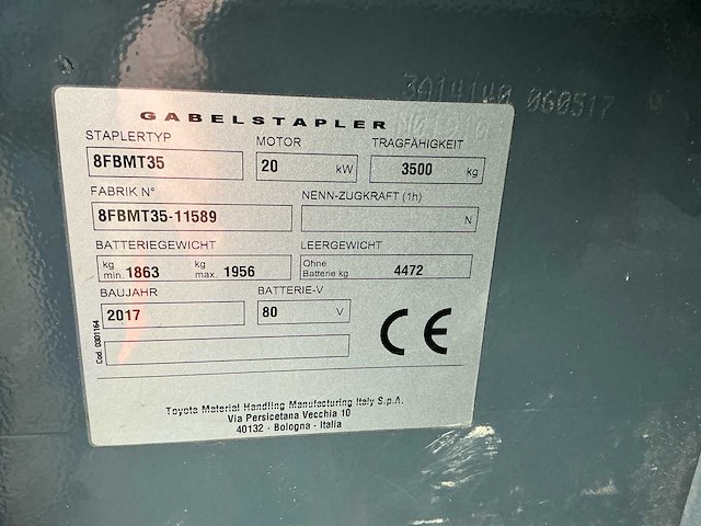 2017 toyota 8fbmt35 vorkheftruck - afbeelding 39 van  39