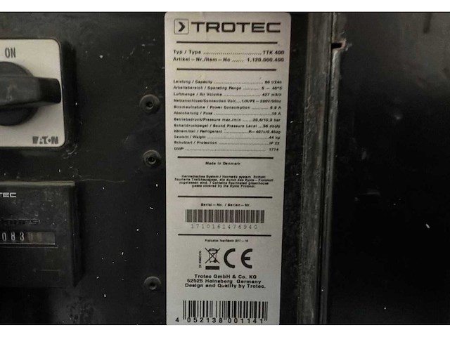 2017 trotec ttk 400 condensatiedroger / bouwdroger - afbeelding 6 van  6