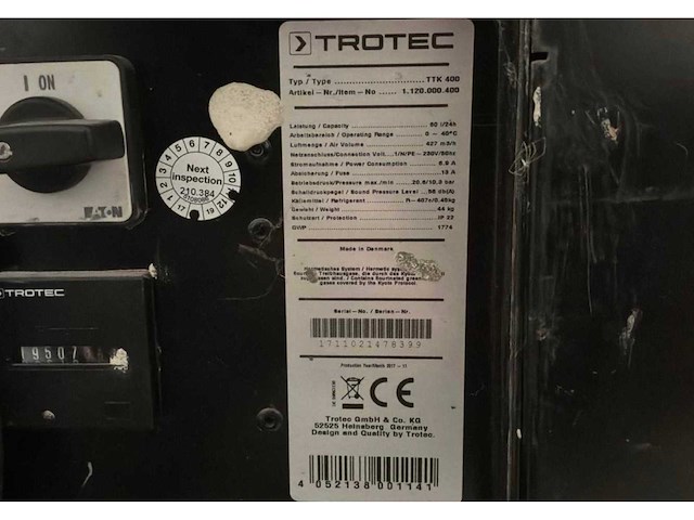 2017 trotec ttk 400 condensatiedroger / bouwdroger - afbeelding 6 van  6