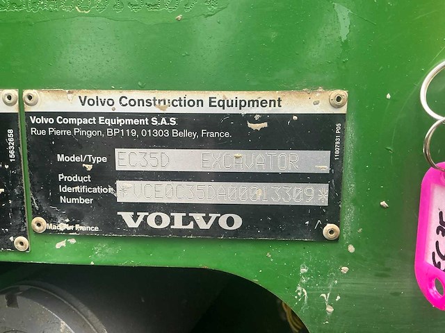 2017 volvo ec35d midigraafmachine - afbeelding 33 van  40