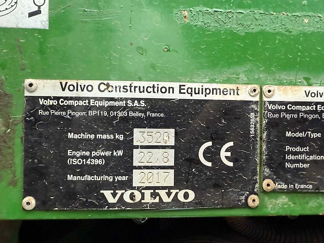 2017 volvo ec35d midigraafmachine - afbeelding 2 van  11