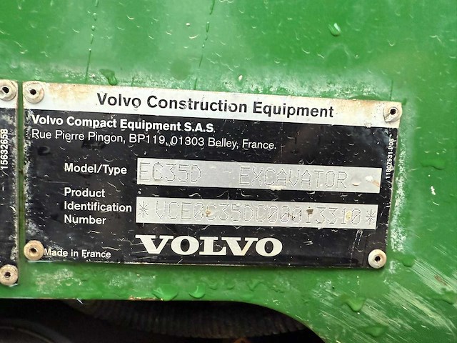2017 volvo ec35d midigraafmachine - afbeelding 3 van  11
