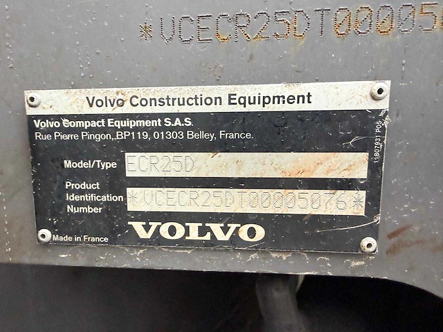 2017 volvo ecr25d minigraafmachine - afbeelding 8 van  17