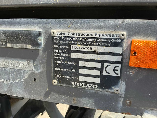 2017 volvo ew160e banden graafmachine 4x4 - afbeelding 8 van  16