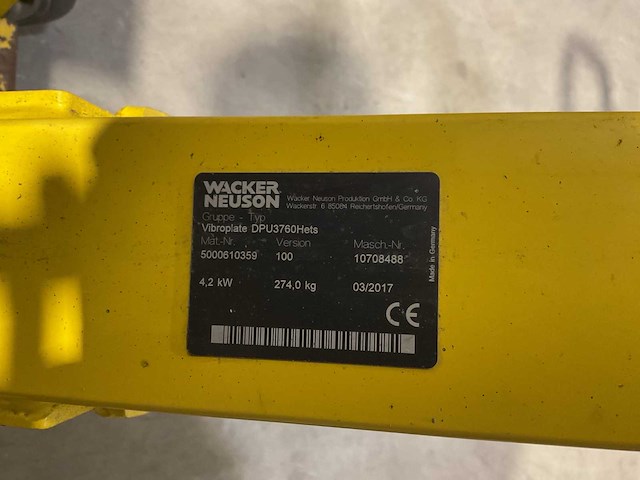2017 wacker dpu 3760 trilplaat - afbeelding 7 van  7