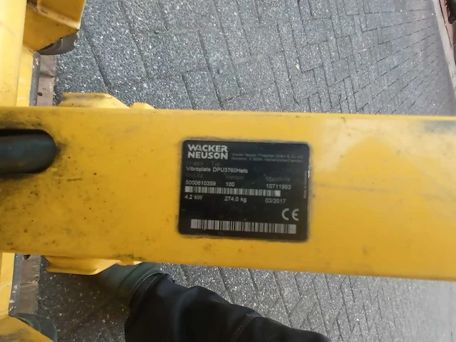 2017 wacker neuson dpu 3760hets trilplaat – 600 mm – elektrisch gestart - afbeelding 2 van  9