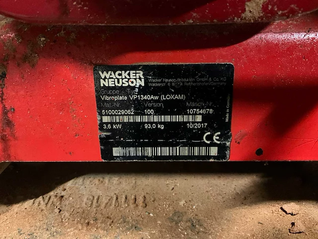 2017 wacker neuson vp 1340 trilplaat - afbeelding 6 van  6