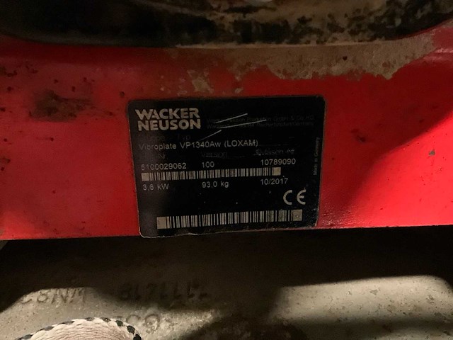 2017 wacker neuson vp1340aw trilplaat - afbeelding 5 van  6