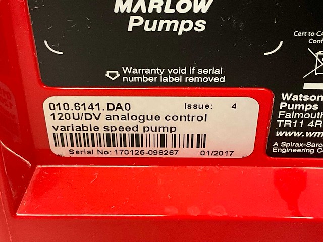 2017 watson marlow 120u/dv peristaltische pomp (3x) - afbeelding 4 van  6