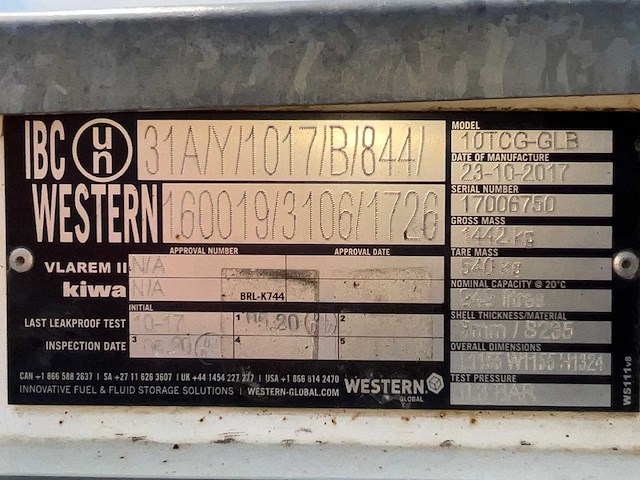 2017 western global 10tcg-glb brandstof opslagtank - afbeelding 5 van  13