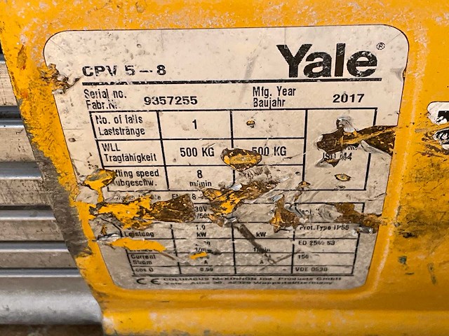 2017 yale cpv5.8 elektrische kettingtakel - afbeelding 8 van  8