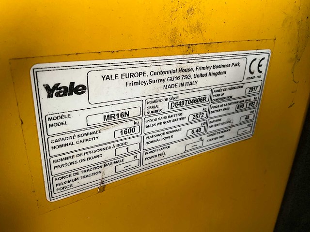 2017 yale mr16n reach truck - afbeelding 10 van  18